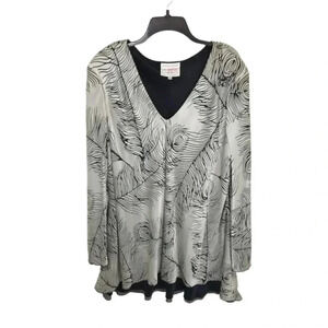 {Amy Michelson for Holly Harp} Vintage Feather Print Dress